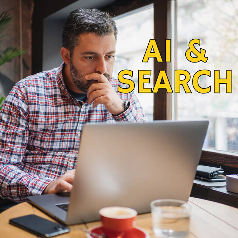 Business owner looking at local business website